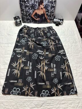 Tropical Hawaiian Maxi Skirt | A-Line Cotton Resort · Kaktus